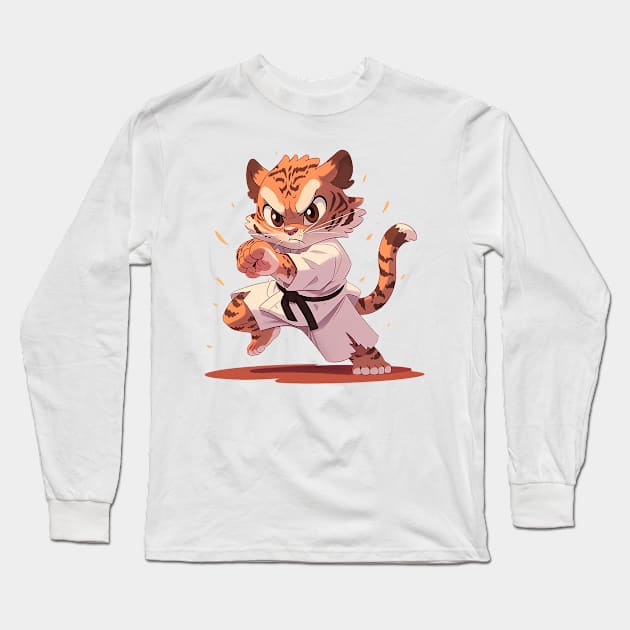 karate tiger Long Sleeve T-Shirt by piratesnow